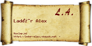 Ladár Alex névjegykártya